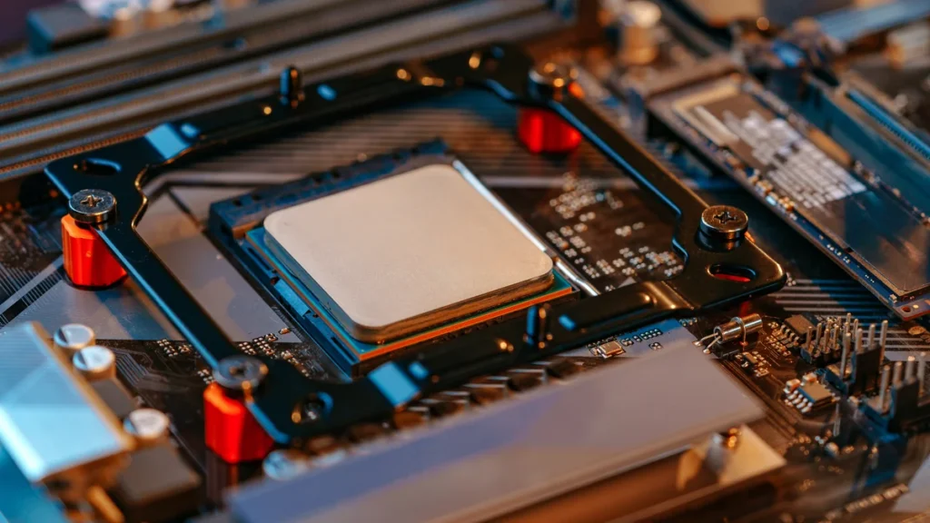 Processeur installé dans son socket sur une carte mère de PC